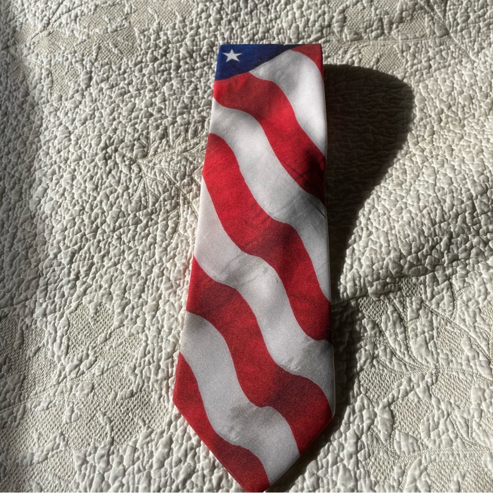 Ralph Marlin Polyester American Flag Necktie Made in USA